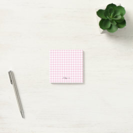 Benutzerdefinierte Namens-Post-it-Notizen Gingham- Post-it Klebezettel