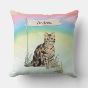 Benutzerdefinierte Namens-Tabby-Katze-Haustier-Wur Kissen