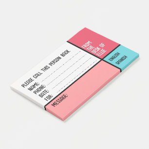 Benutzerdefinierte Namens-Telefon-Nachricht Büro Post-it Klebezettel