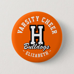 Benutzerdefinierte Namens-Varsity-Cheer-Pin, Schul Button