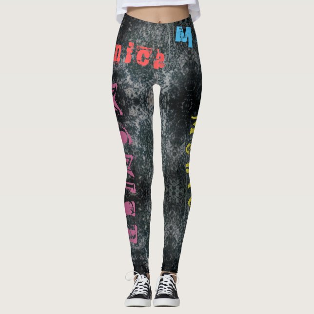 Benutzerdefinierte Namensüberprüfungen Leggings (Vorderseite)