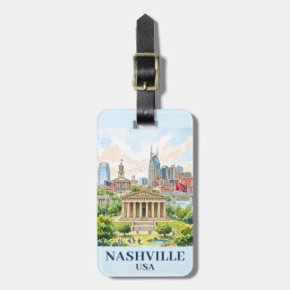 Benutzerdefinierte Nashville Tennessee USA Farbige Gepäckanhänger