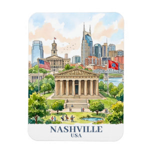 Benutzerdefinierte Nashville Tennessee USA Farbige Magnet