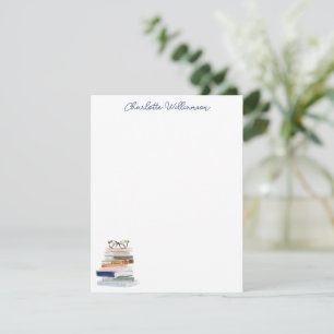 Benutzerdefinierte Navy-Blau-Bücher-Brille Buchlie Mitteilungskarte