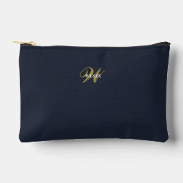 Benutzerdefinierte Navy Blau Gold Monogramm Minima Zubehörtasche