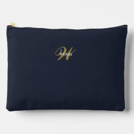 Benutzerdefinierte Navy Blau Gold Monogramm Minima Zubehörtasche
