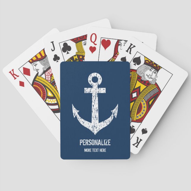 Benutzerdefinierte navy-Blue-Ankerkarten Spielkarten (Rückseite)