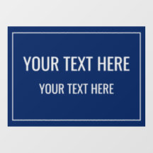 Benutzerdefinierte Navy-Fensterfolie mit Ihrem Tex