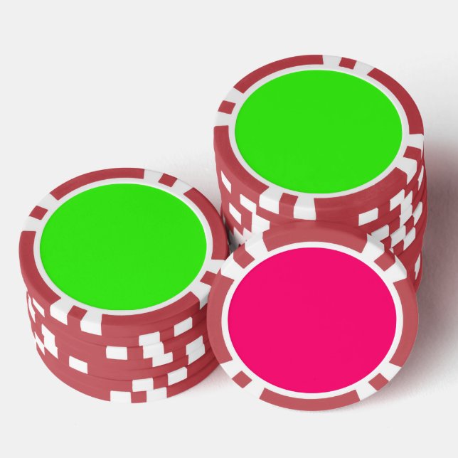 Benutzerdefinierte Neon-Pokerchips – Set mit 2 Far Pokerchips (Stapel)