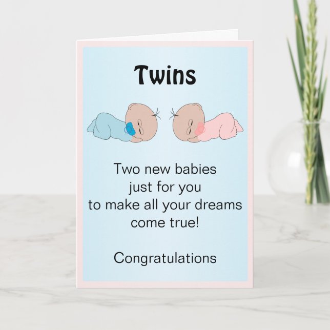 Benutzerdefinierte neue Geborene Twins Karte (Vorderseite)