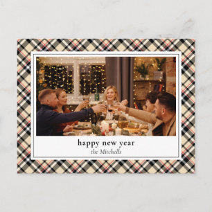 Benutzerdefinierte Neujahrs-Chic-Rot-Schwarz-Weiß- Postkarte