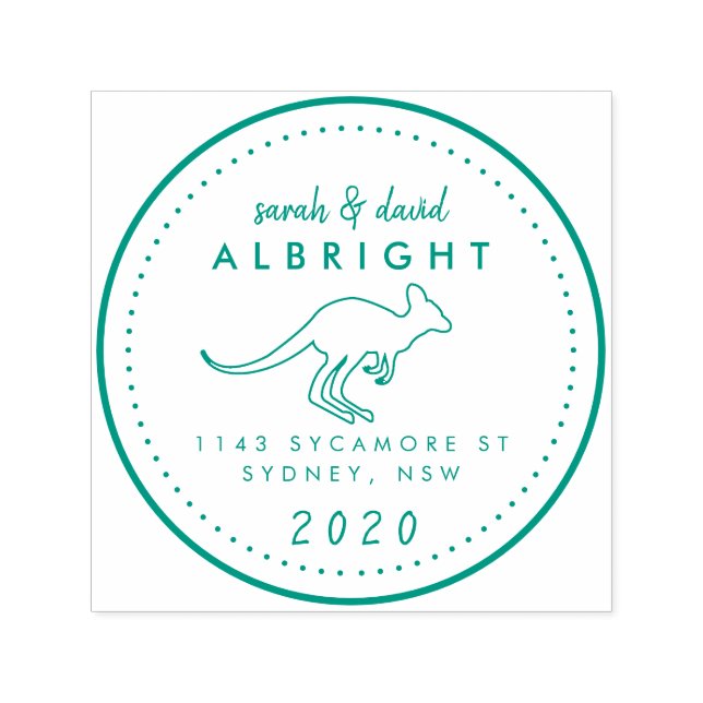 Benutzerdefinierte Niedliche Kangaroo-Linie Zeichn Permastempel (Design)