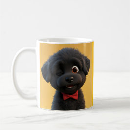 Benutzerdefinierte Niedliche Schwarze Welpe Tasse 