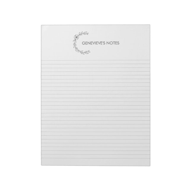 Benutzerdefinierte Notepad-Uni mit Blumenlogo Notizblock (Rotiert)