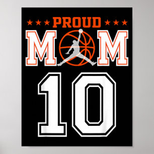 Benutzerdefinierte Nummer 10 Stolze Baseball-Mutte Poster