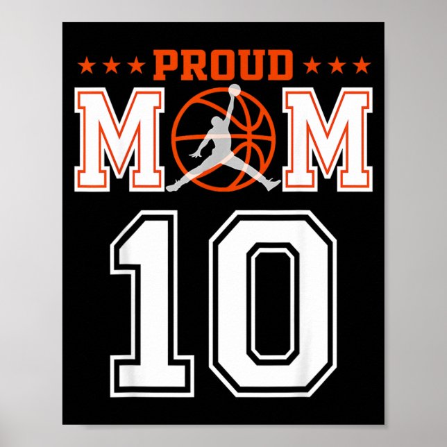 Benutzerdefinierte Nummer 10 Stolze Baseball-Mutte Poster (Vorne)