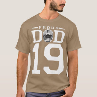 Benutzerdefinierte Nummer 19 Proud Football Vater  T-Shirt