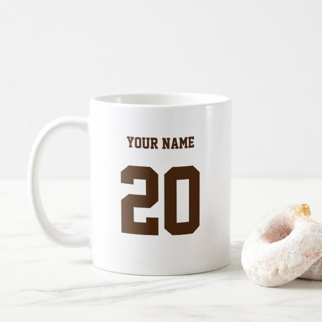 Benutzerdefinierte Nummer und Name Kaffeetasse (Mit Donut)