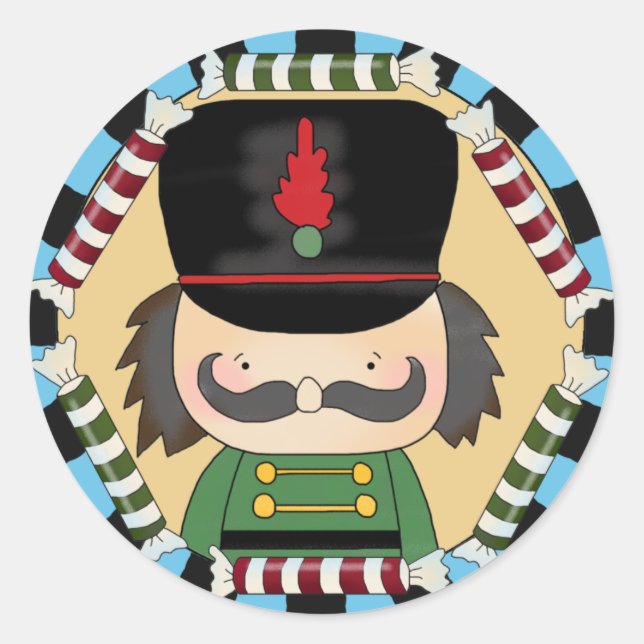 benutzerdefinierte Nutcracker-Aufkleber Runder Aufkleber (Vorderseite)