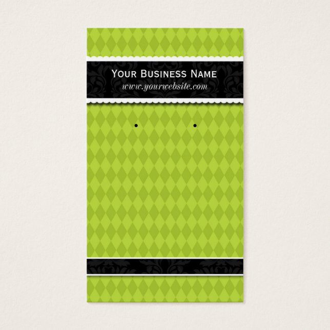 Benutzerdefinierte Ohrkarten Lime Green Business C (Vorderseite)
