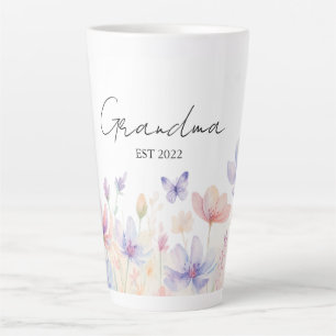 Benutzerdefinierte Oma Errichtet Jahr - Blume und Milchtasse