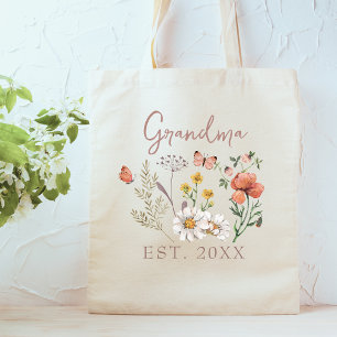 Benutzerdefinierte Oma-Wildblumen Tragetasche