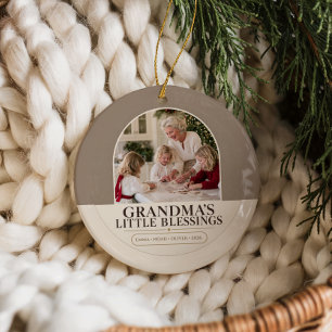 Benutzerdefinierte Omas kleine Segnungen Foto Keramik Ornament