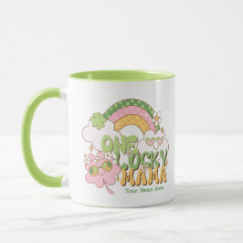 Benutzerdefinierte One Lucky Mama Retro Groovy Reg Tasse