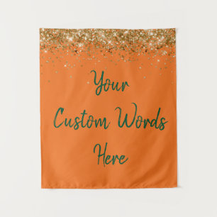 Benutzerdefinierte Orange und Grüne Personalisiert Wandteppich