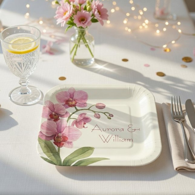 Benutzerdefinierte Orchideen-Blumensträuße Pappteller (Von Creator hochgeladen)