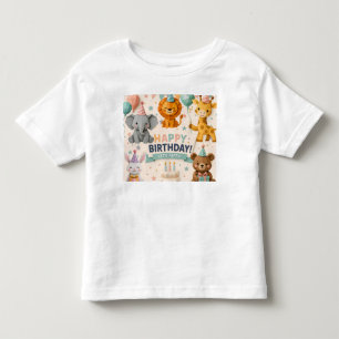Benutzerdefinierte Origami-Tier-Party-Illustration Kleinkind T-shirt