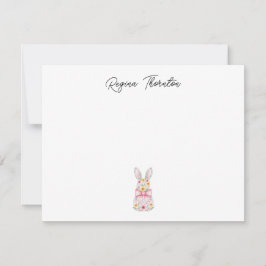 Benutzerdefinierte Osterhase-Blumen-Notizkarte Mitteilungskarte