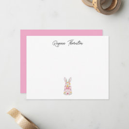 Benutzerdefinierte Osterhase-Blumen-Notizkarte Mitteilungskarte
