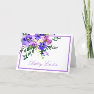 Benutzerdefinierte Ostern mit Wasserfarbe floral i Feiertagskarte