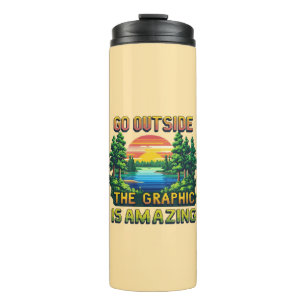 Benutzerdefinierte Outdoor-Naturszene Pixel-Art-Gr Thermosbecher