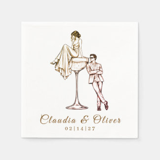 Benutzerdefinierte Paare Cocktail Chic 1974 Stil-H Serviette