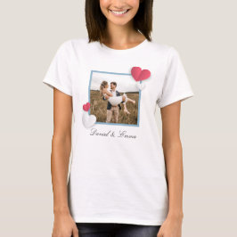 Benutzerdefinierte Paare Foto Name Text Personalis T-Shirt