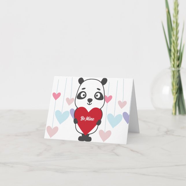 Benutzerdefinierte Panda Bear Valentinstag Card Dankeskarte (Vorderseite)
