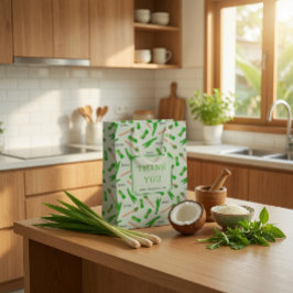 Benutzerdefinierte Pandan-Blatt-Muster-Papiertüte Mittlere Geschenktüte