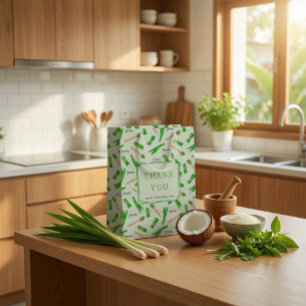 Benutzerdefinierte Pandan-Blatt-Muster-Papiertüte Mittlere Geschenktüte
