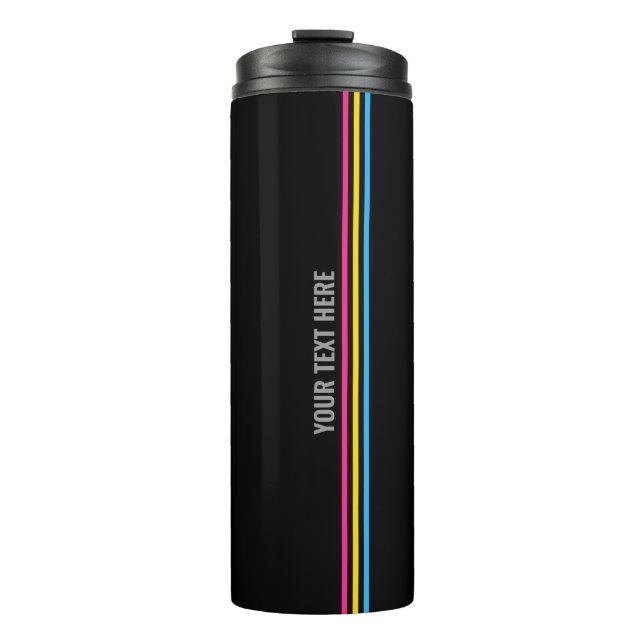 Benutzerdefinierte Pansexual-Flag-Farbstreifen LGB Thermosbecher (Vorderseite)