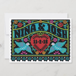 Benutzerdefinierte Papel Picado Lovebirds für Nina Einladung