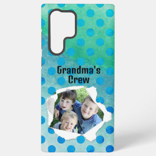 Benutzerdefinierte Papierloch-Foto Blaue Punkte Vo Samsung Galaxy Hülle