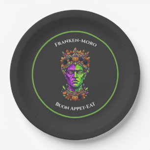 Benutzerdefinierte Pappteller Neon-Halloween Frank