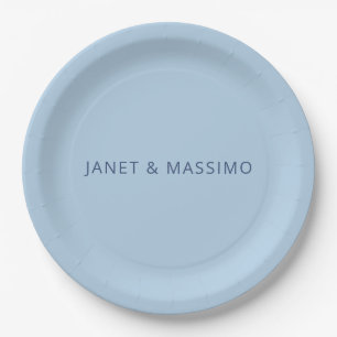 Benutzerdefinierte pastellblaue personalisierte mi pappteller