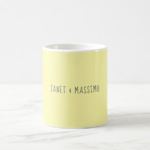 Benutzerdefinierte pastellgelbe personalisierte mi kaffeetasse