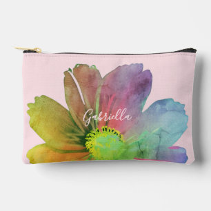 Benutzerdefinierte Pastellrosa bunte Wasserfarbe W Zubehörtasche
