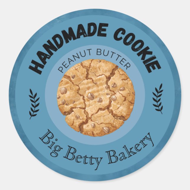 Benutzerdefinierte Peanut Butter Cookie Labels Runder Aufkleber (Vorderseite)