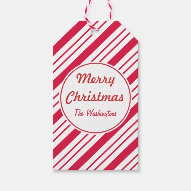 Benutzerdefinierte Peppermint Weihnachtsgeschenke  Geschenkanhänger (Vorderseite)