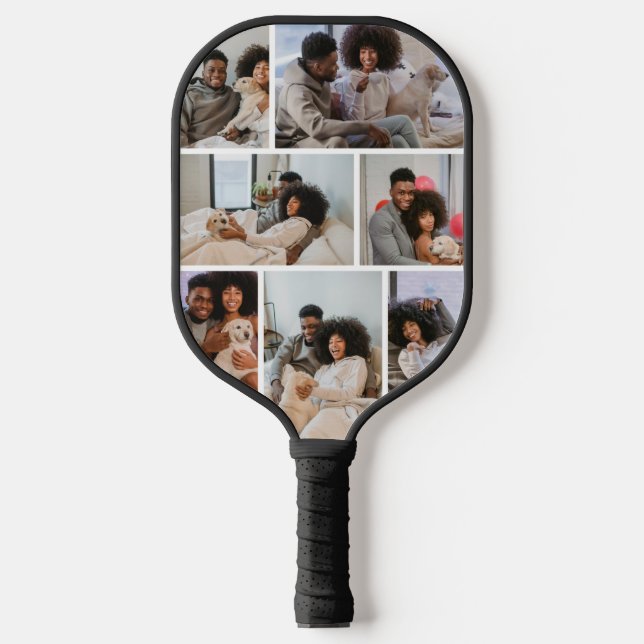 Benutzerdefinierte Personalisierte BildCollage und Pickleball Schläger (Vorderseite)